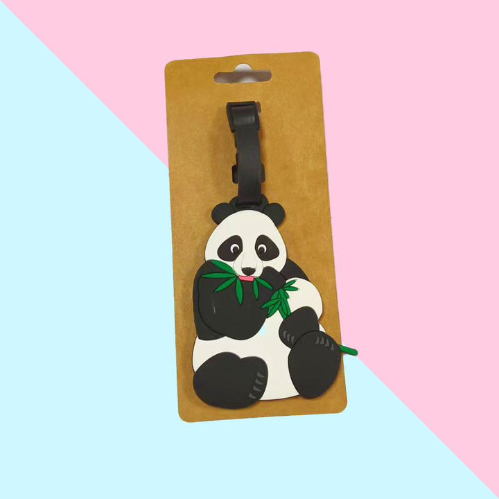 Slitesterk silikon bagasjelapp med søt panda design, et praktisk unisex reisetilbehør for eventyrere.