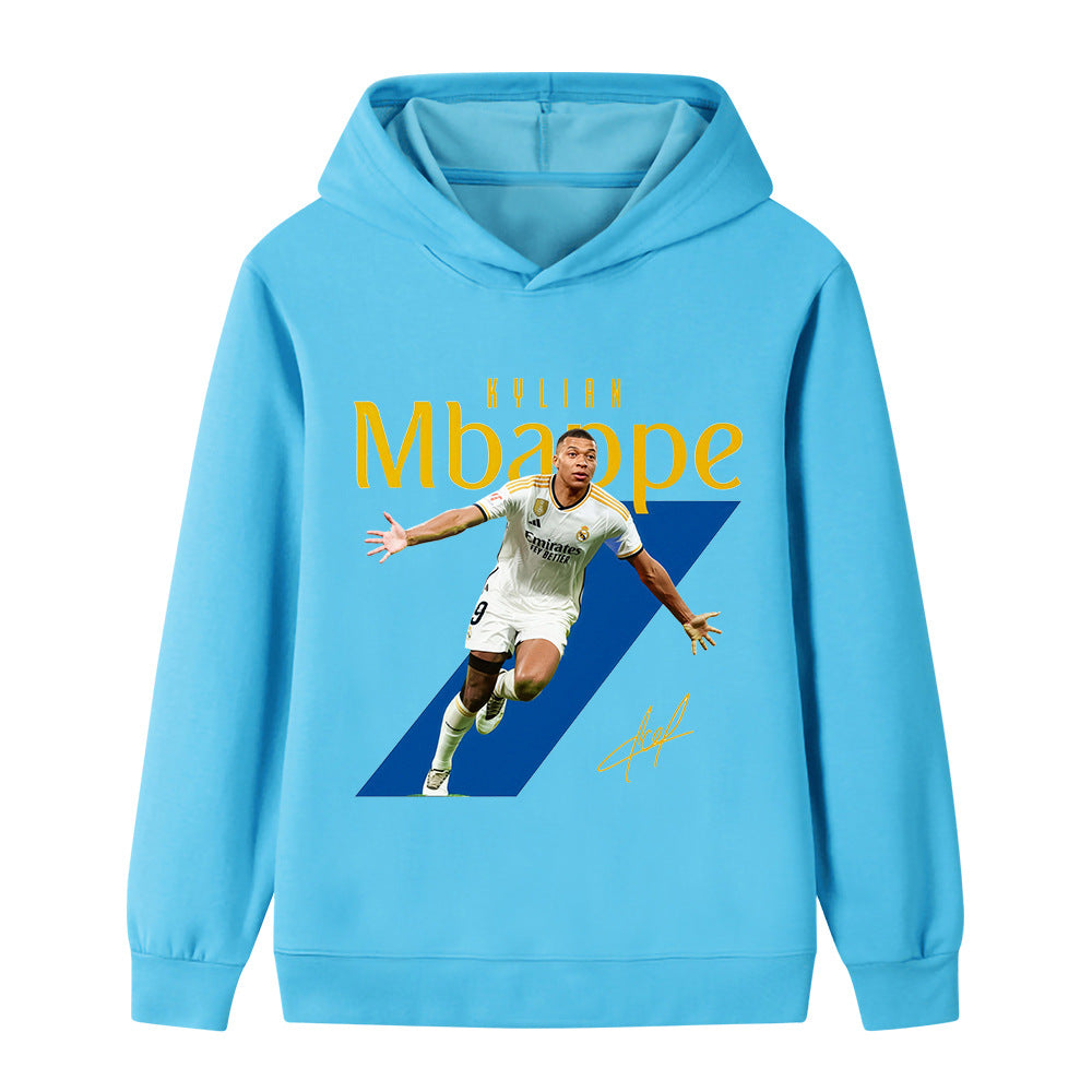Mbappé genser i moderne stil for barn, trendy sportsklær for unge fotballfans overalt.