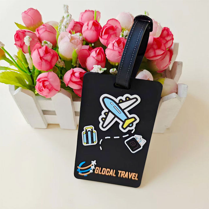 Enkel å feste silikon bagasjelapp med søt flydesign. Et perfekt reisemerke og koffertmerke for all reise.