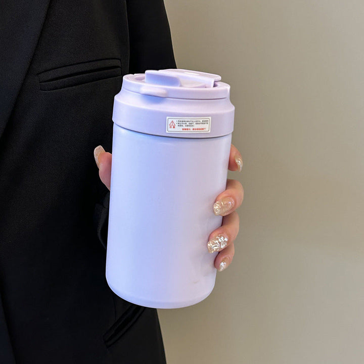 Elegant termokopp 500 ml for kvinner, med håndtak. Isolert reisekopp som også fungerer som praktisk drikkeflaske.