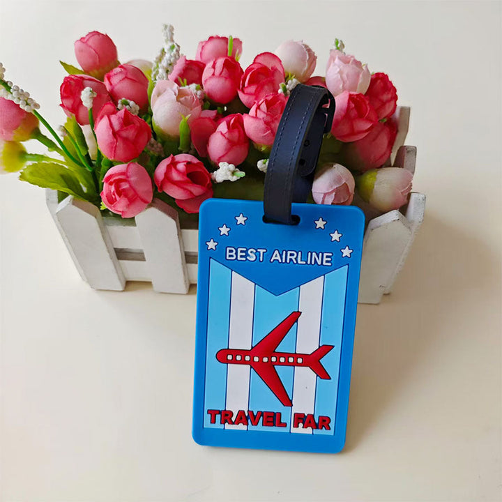 Holdbar silikon bagasjelapp med unikt flydesign for identifikasjon. Viktig reiseutstyr og koffertmerke.