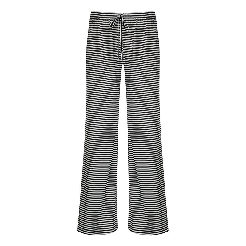 Dame loungebukser, løse med striper og elastisk midje. Komfortable fritidsbukser for avslappet stil.