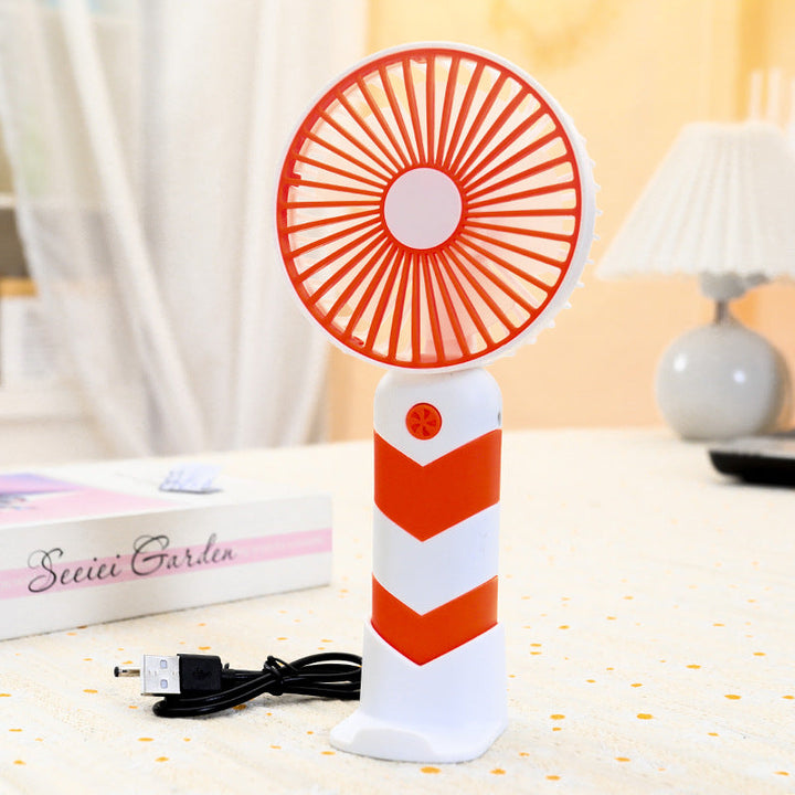 Svart bærbar USB-håndvifte for kvinner. Kompakt og fleksibel design sikrer komfortabel personlig kjøling i sommer.