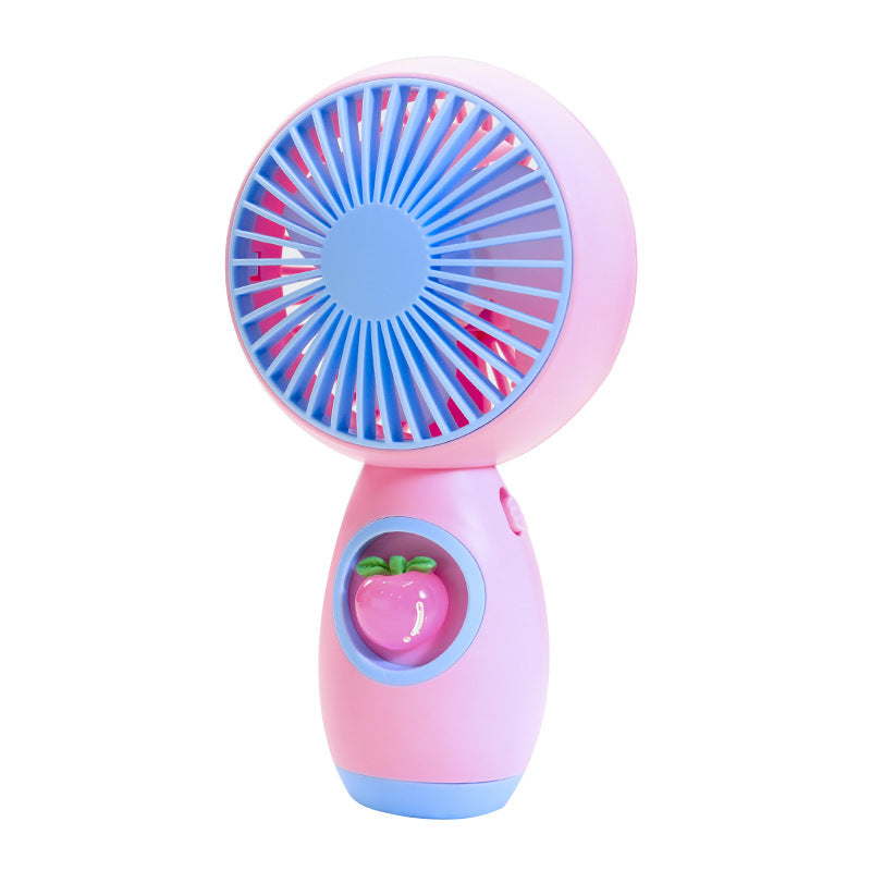 Lett rosa minivifte med søtt dyredesign, perfekt som reisevifte for svalende bris når du er ute.