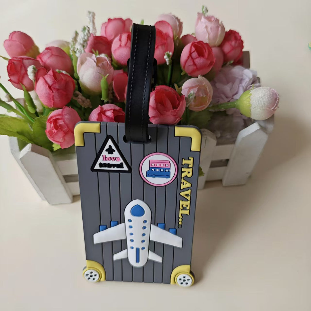 Unisex silikon bagasjelapp med verdenskartmotiv, perfekt for å identifisere kofferten din på flyplassen.