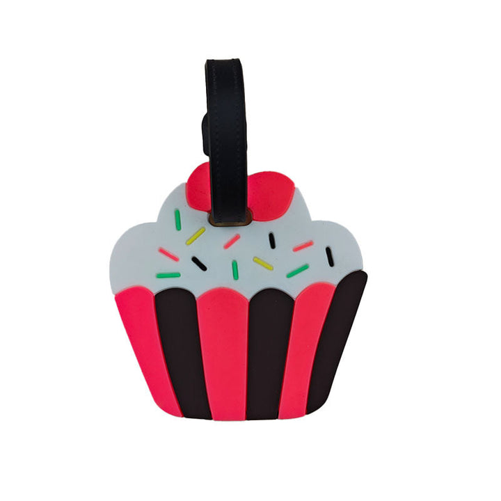 Personlig bagasjetag med unikt cupcake-motiv for å gi din reisebag en morsom og iøynefallende stil.