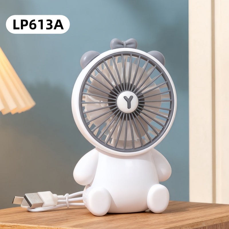 Assorterte farger bærbar mini håndvifte med søtt dyredesign. USB-vifte for personlig kjøling og reise.