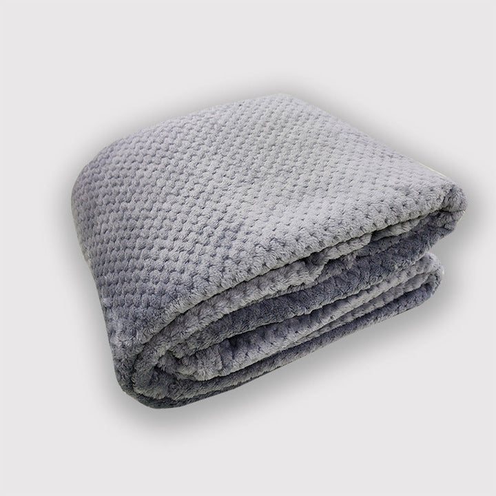Koselig vaffelteppe i mykt mikrofiber, ideelt sofalaken for damer. Perfekt for avslappende hjemmekos.