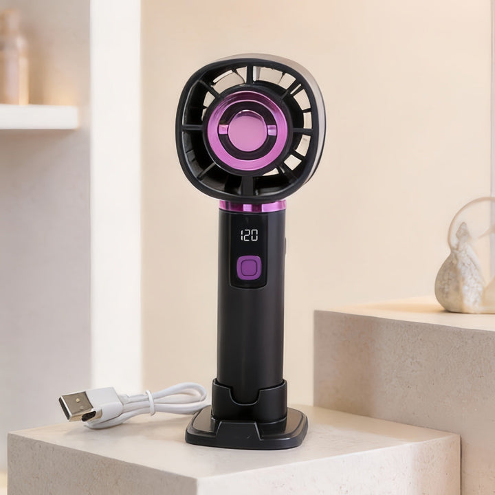 Effektiv mini-vifte med digital temperaturvisning; gir optimal forfriskning for alle anledninger.