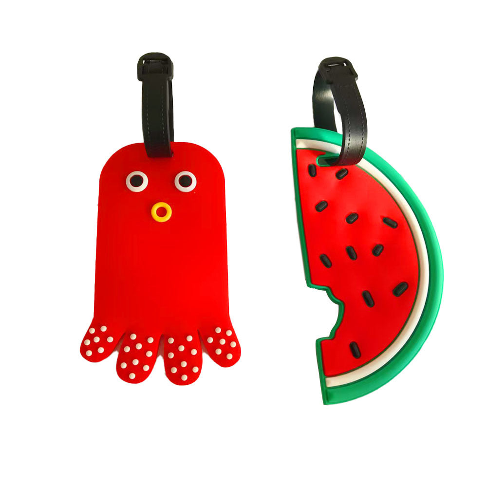 Slitesterkt bagasjemerke i silikon med unikt design, perfekt for all din bagasje.