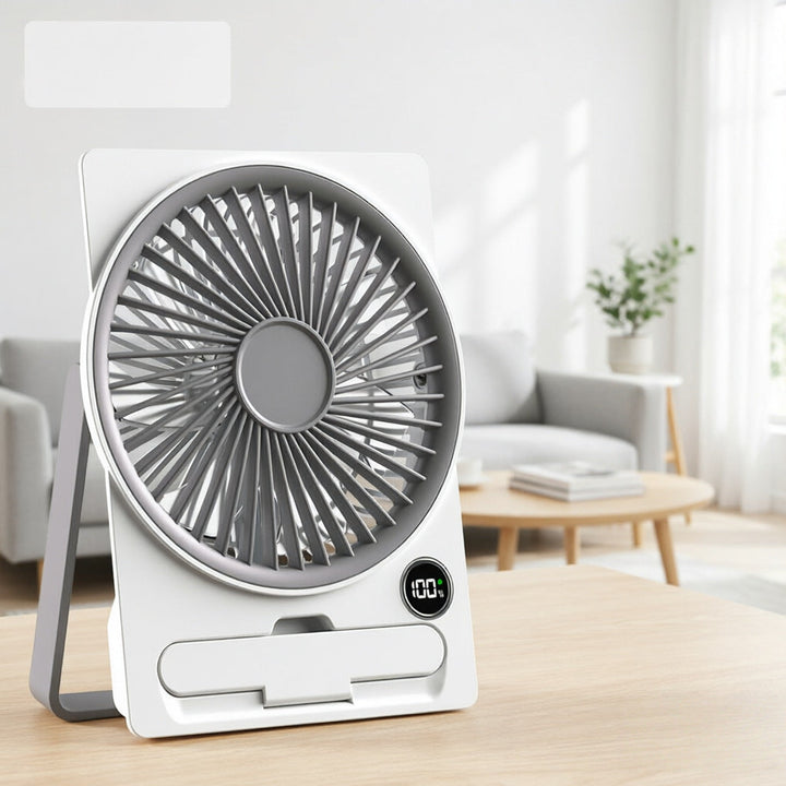 Elegant personlig kontorvifte for effektiv kjøling. Kompakt design for diskret ventilasjon på arbeidsplassen.