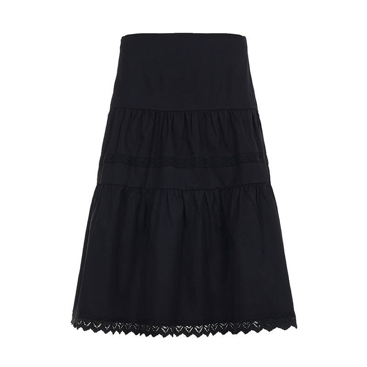 Dame Elegant Lagdelt Skjørt med Lekre Spissdetaljer
