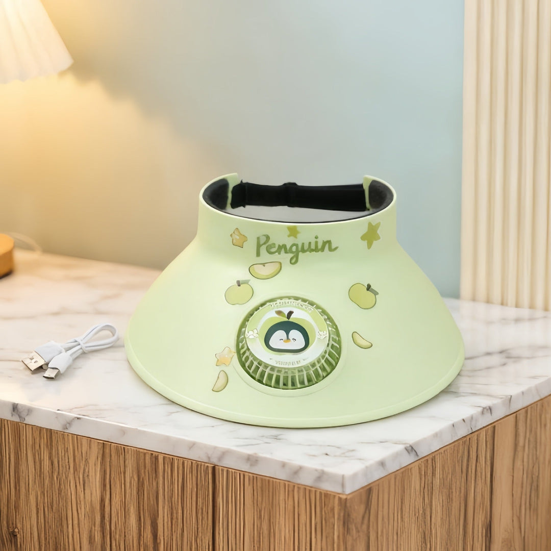 Unisex nakkefan for reise. Bærbar vifte med kattemotiv, perfekt for personlig kjøling og sommergadget.