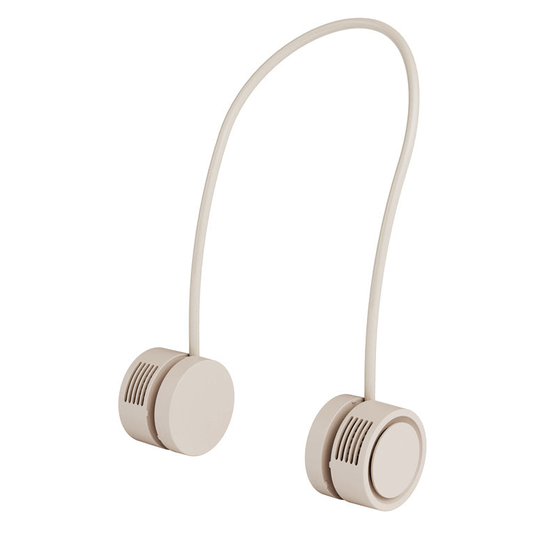 Bærbar dame nakkehøyttaler, fleksibel og lett, viser kontroller for enkel trådløs Bluetooth-lyd.