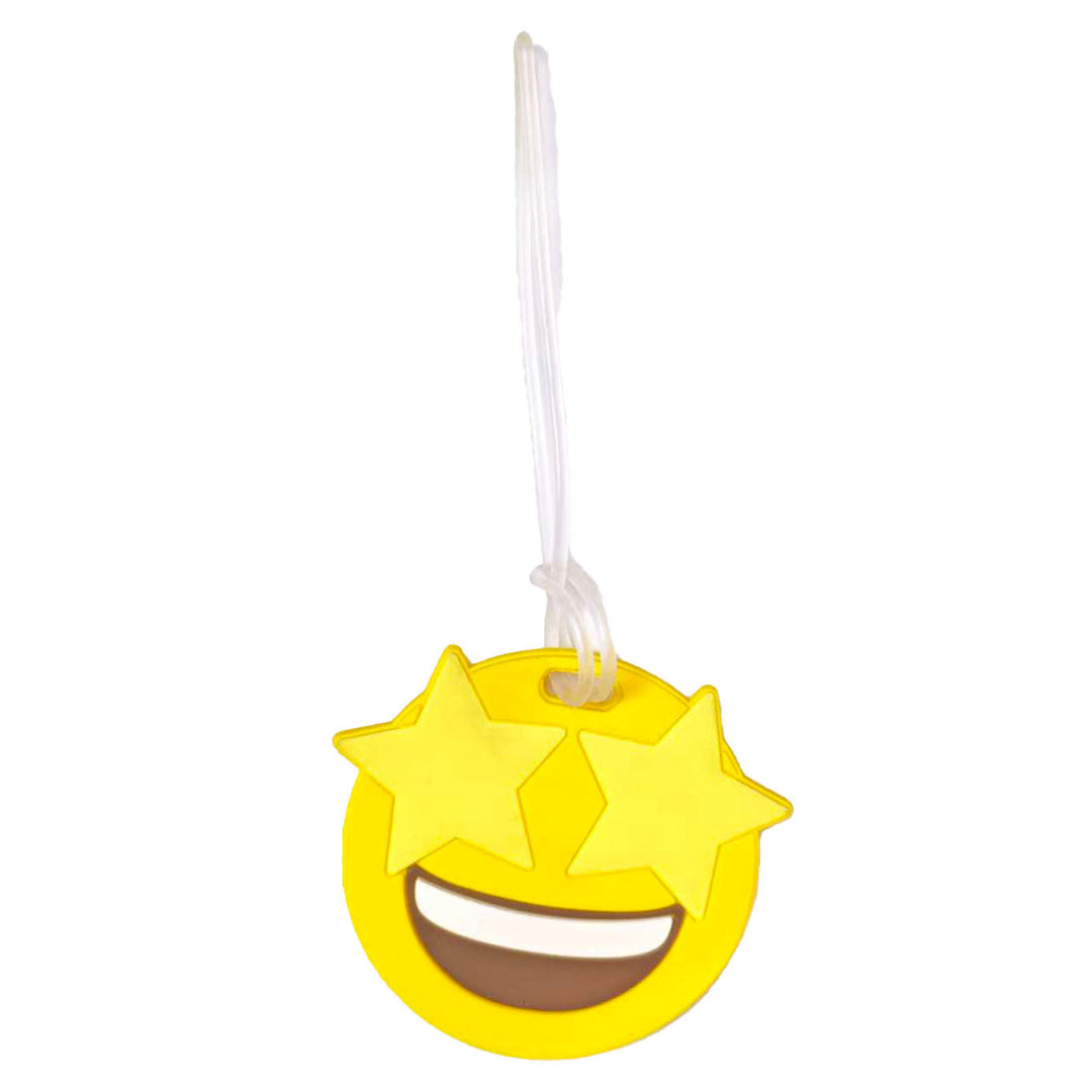 Reise-ID med emoji-design, en unik og praktisk silikon bagasjelapp for veske og koffert.