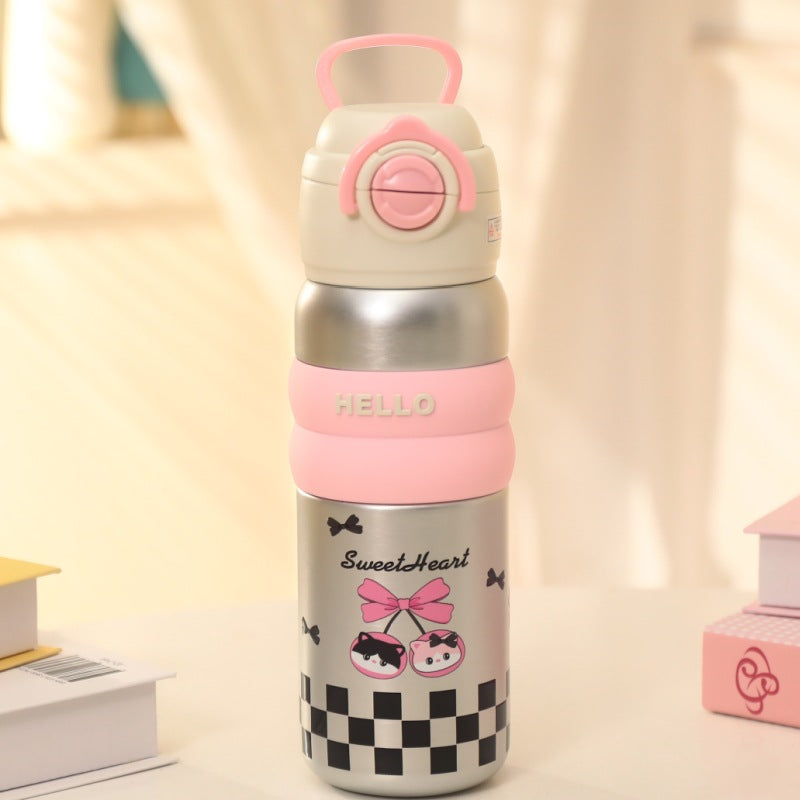Kreativ 600ml drikkeflaske i hvit. En lekkasjesikker, stilig vannflaske for aktiv livsstil.