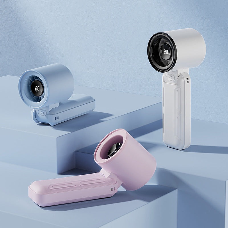 Unisex bærbar digital kjølevifte for personlig komfort, ideell for sommer og reise, med oppladbart batteri.