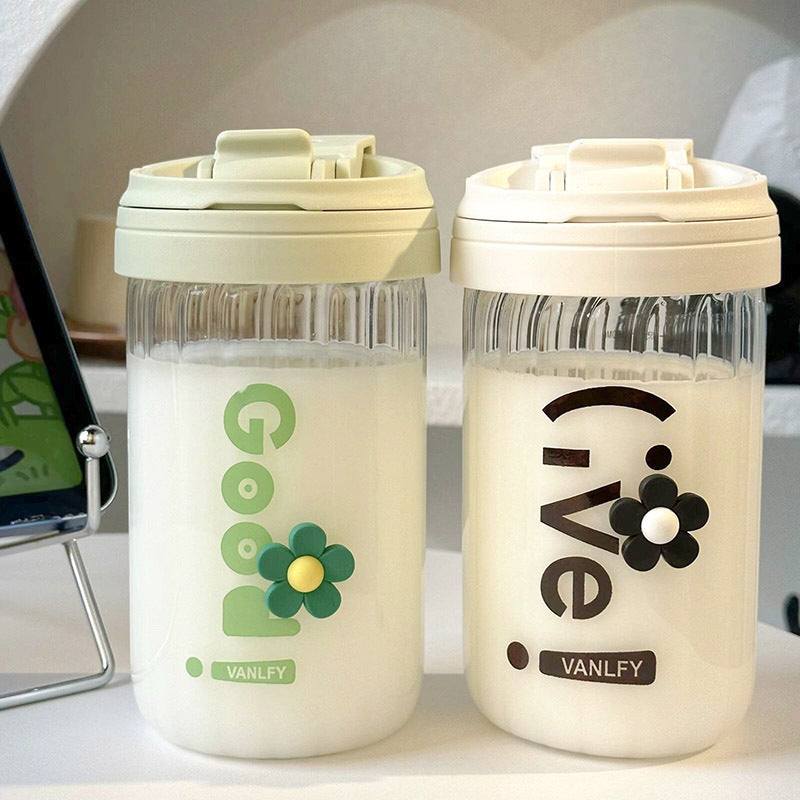Miljøvennlig 500ml isolert drikkeflaske for kvinner med moderne blomsterdesign, perfekt for hverdagsbruk.