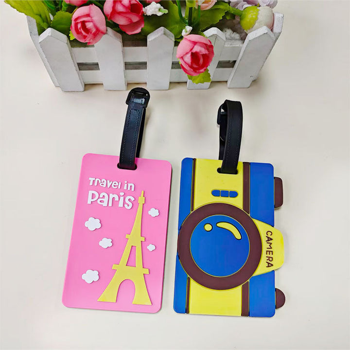 Stilig reisetilbehør: Silikon bagasjetag med Eiffeltårn-design, ideell for å identifisere din koffert på flyplassen.
