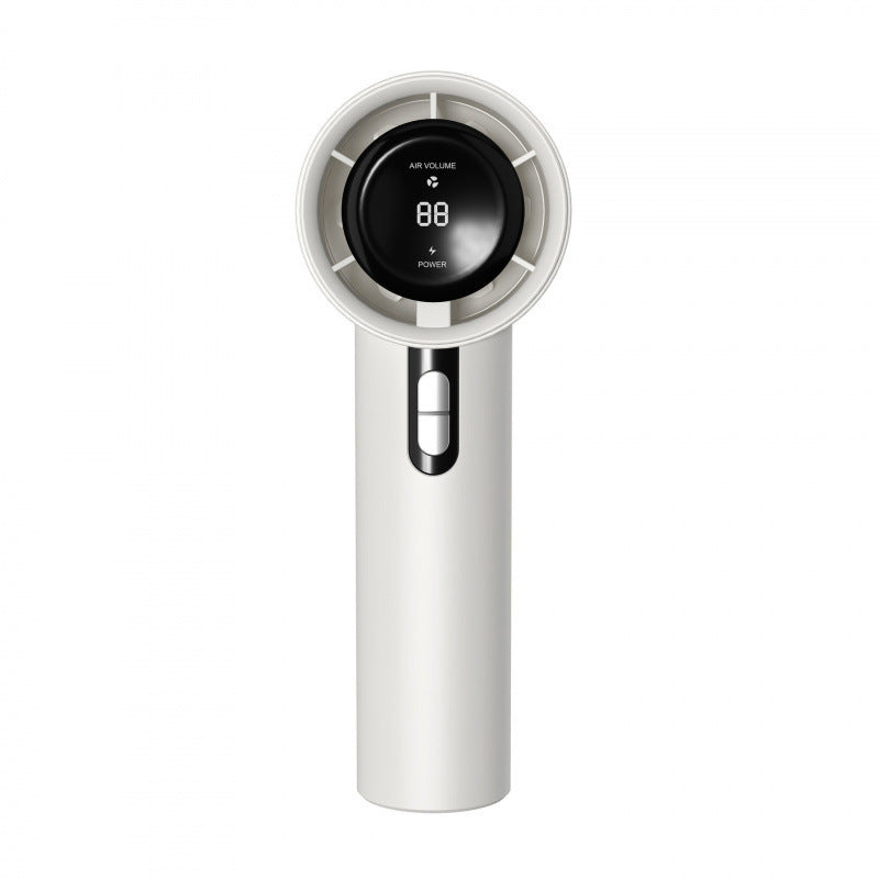 Bærbar USB-vifte med klart digitalt display, lett å lade. Gir kjølig komfort overalt i sommer.
