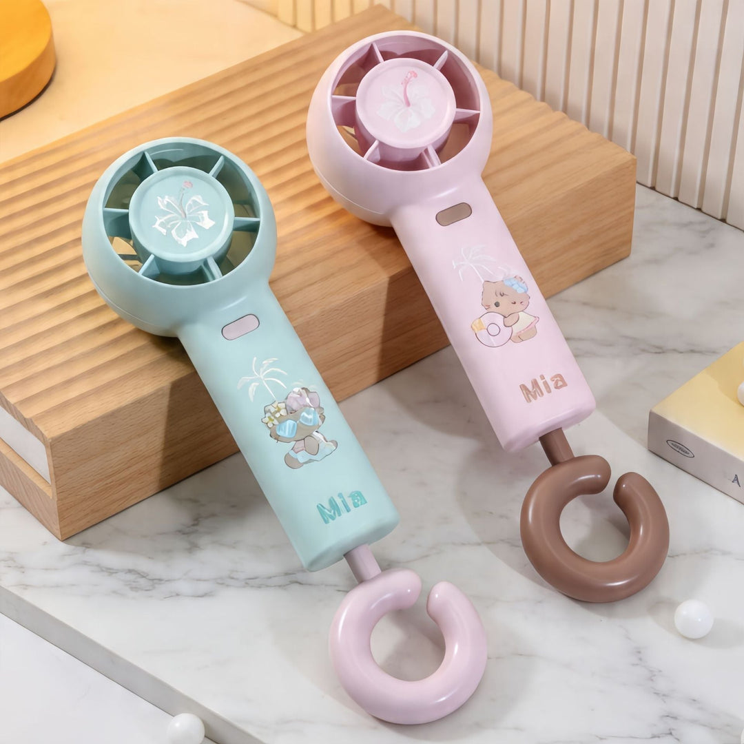 Bærbar mini-vifte med søtt dyremotiv. Perfekt personlig USB-vifte for kjølig komfort på farten eller kontoret.