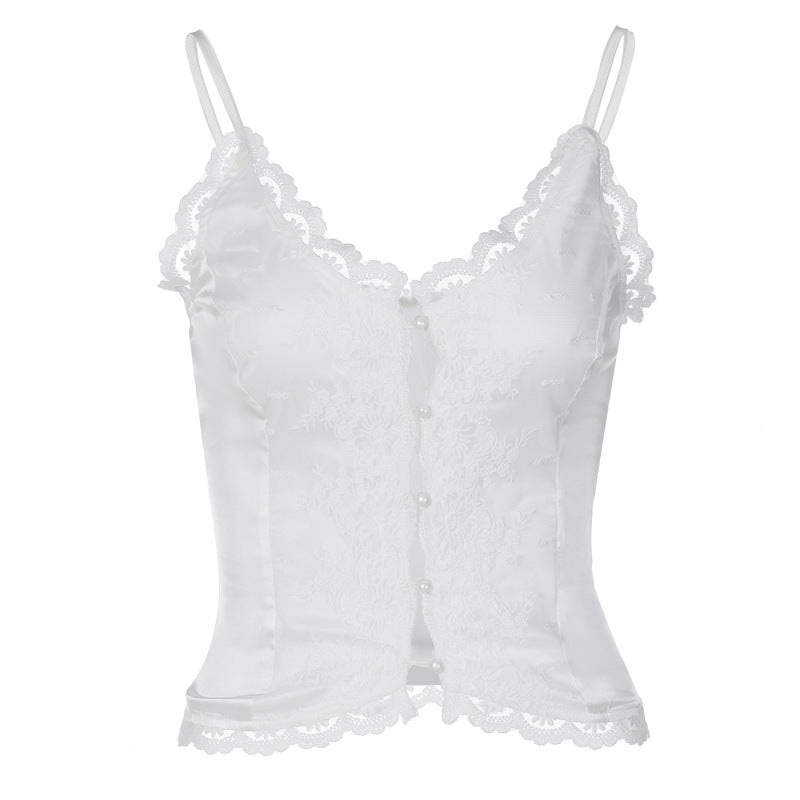 Stilfull dame corsage med spiss front og knappefeste, flott for en elegant kveldsbruk.