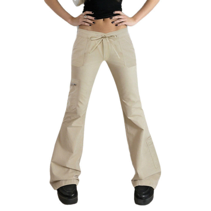Trendye dames cargo-bukser med høy, elastisk midje og romslige sidelommer, perfekt for en casual og stilfull look.