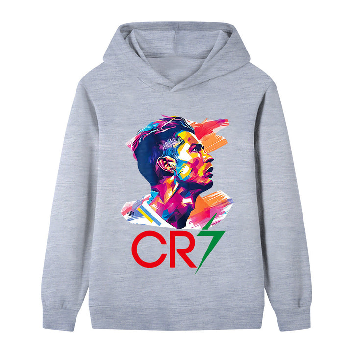 Sporty og stilig fotball hoodie for barn. Perfekt hettegenser for unge entusiaster.