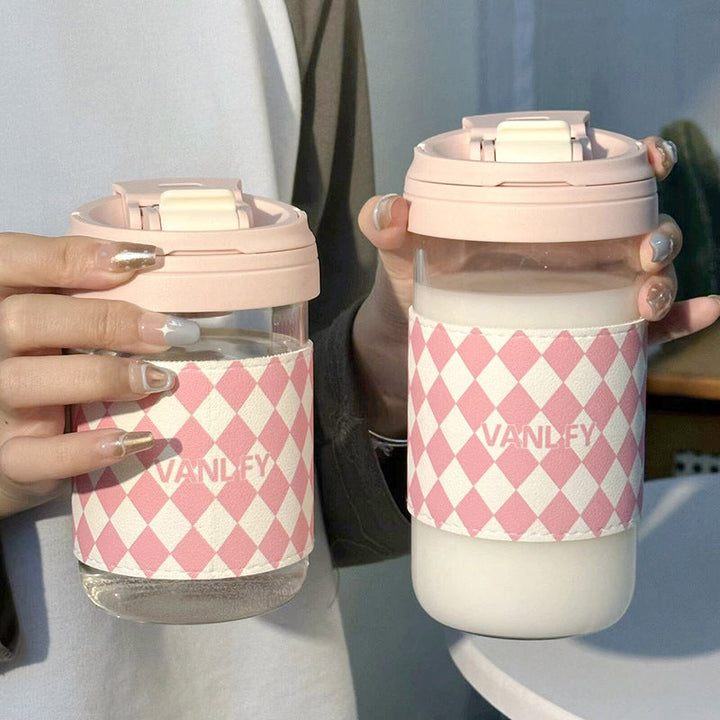 Unisex rosa termokopp 500ml, isolert og lekkasjesikker for varm/kald drikke. Perfekt BPA-fri reisekopp.
