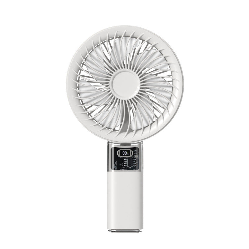 Elegant hvit håndholdt vifte for rask kjøling. Bærbar USB-vifte, perfekt for varme dager og komfort.