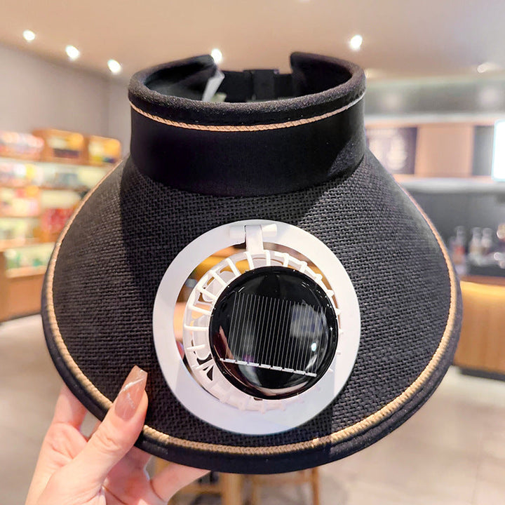Ny unisex solhatt med bred skygge og vifte, klar for sommerens utendørsbruk. Kjølig og pustende.