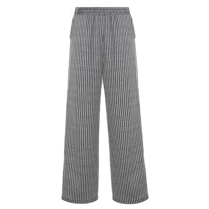 Mote-riktige casual bukser for kvinner med brede striper, designet for en chic og komfortabel stil.