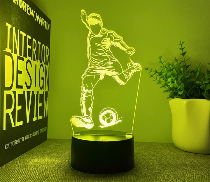 Dynamisk fotball 3D illusjon LED lampe med fargeskiftende lys (16 farger).
