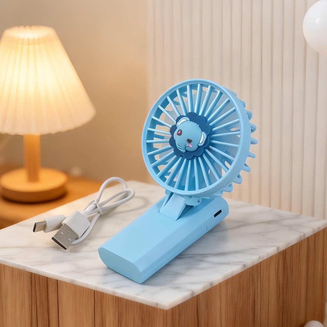 Unik løve-tematisk håndvifte, perfekt for kvinner. Gir en frisk bris, ideell for personlig kjøling.