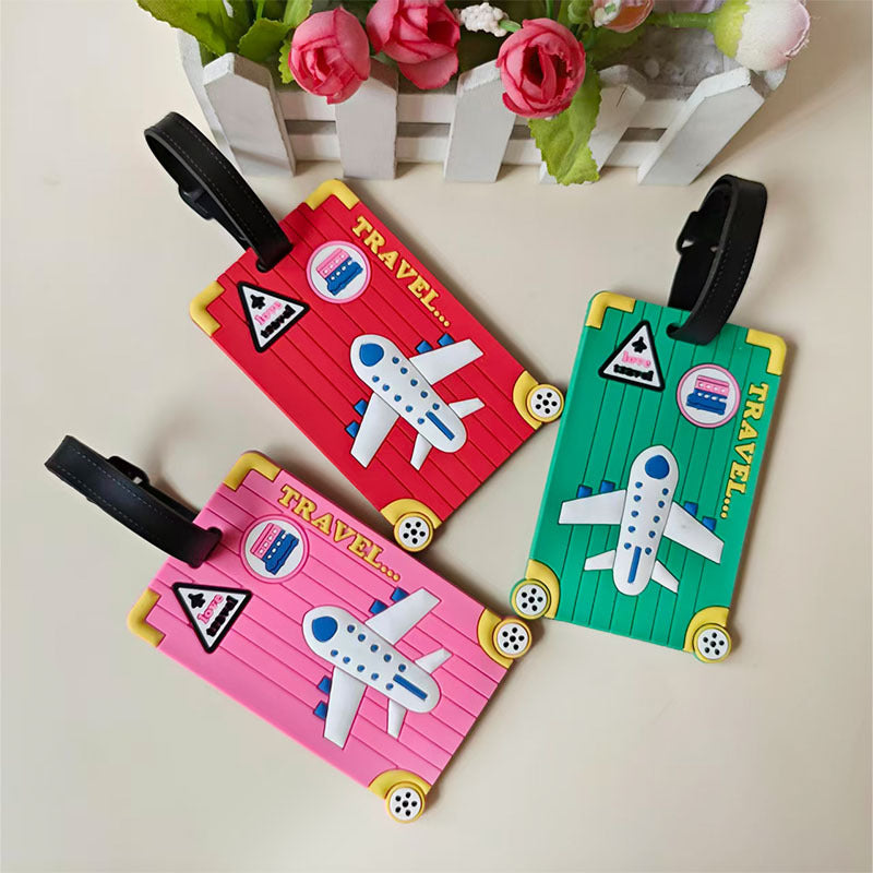 Slitesterk unisex silikon bagasjelapp med verdenskart, ideell for alle kofferter og reiseentusiaster.