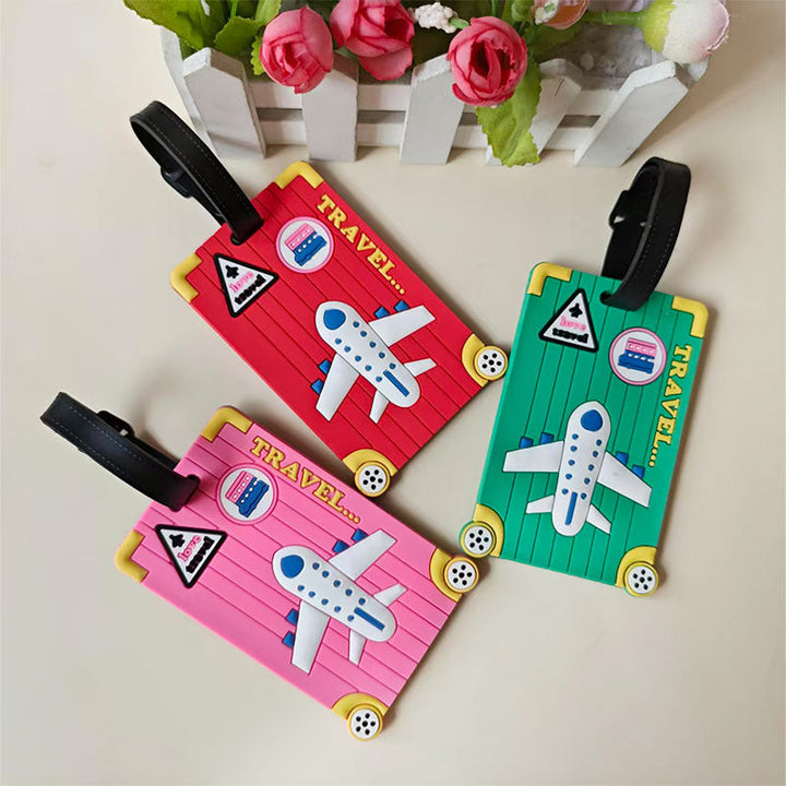 Slitesterk unisex silikon bagasjelapp med verdenskart, ideell for alle kofferter og reiseentusiaster.