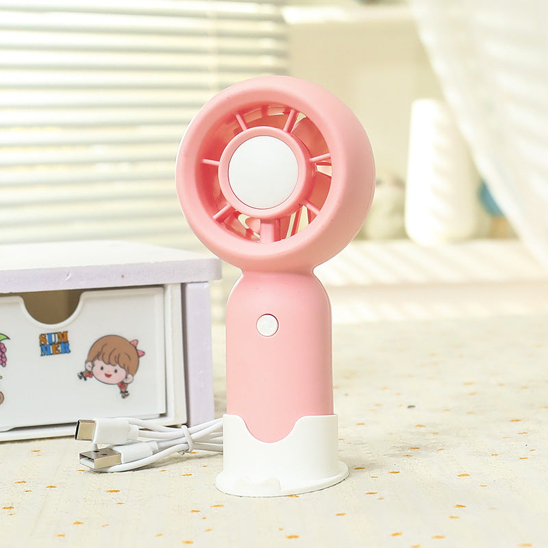 Håndholdt usb-vifte med kawaii dyredesign, kraftig personlig kjøling på reise.