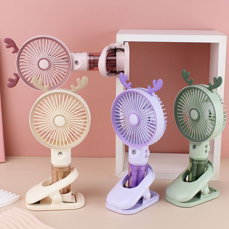 Stillegående bærbar USB-vifte for skrivebordet med innebygd vanntank for kjølig, forfriskende luft.