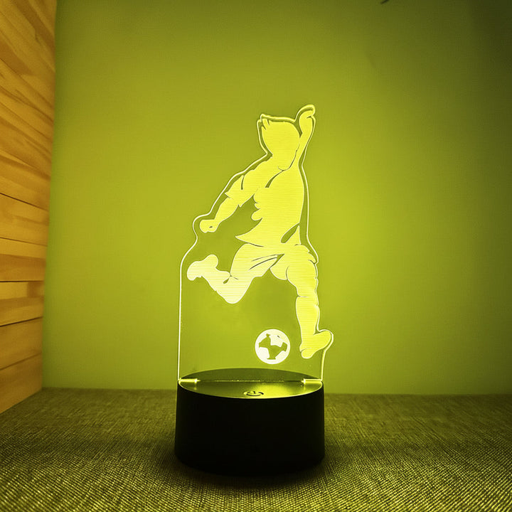 Realistisk 3D fotball lampe med illusjonseffekt, LED-lys i 16 farger, gaveidé.