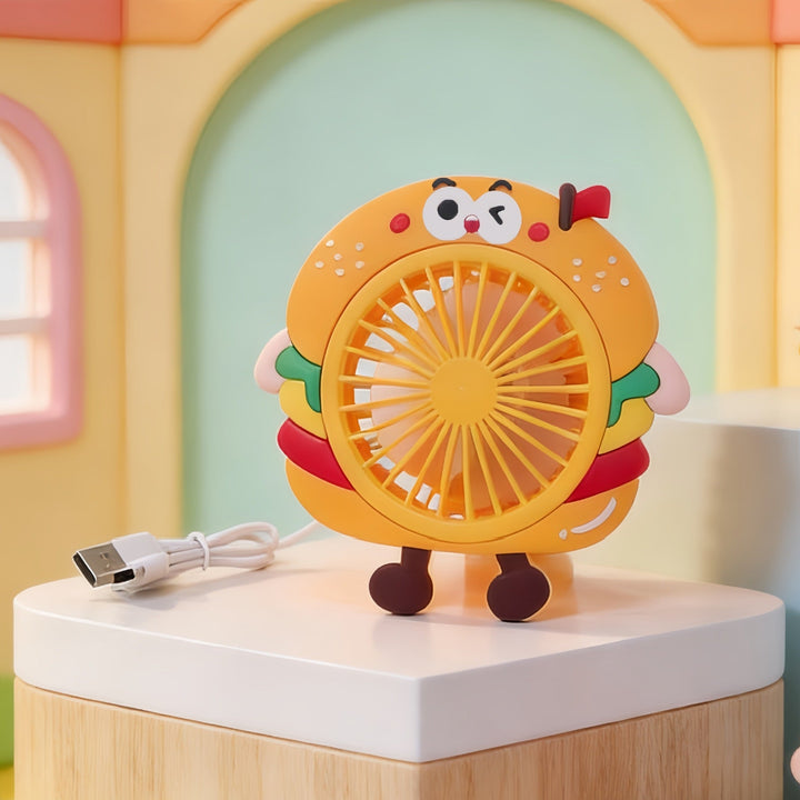 Morsom pommes frites USB-vifte for håndholdt bruk, tilbyr effektiv kjøling på kontoret eller utendørs.