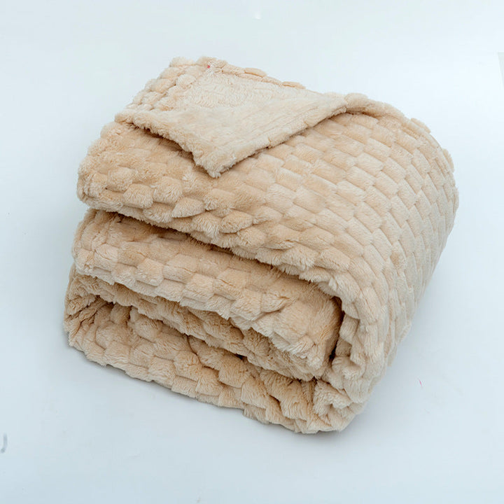 Beige pledd for damer, et mykt og koselig kastepledd som tilfører hygge og komfort til ethvert hjem interiør.