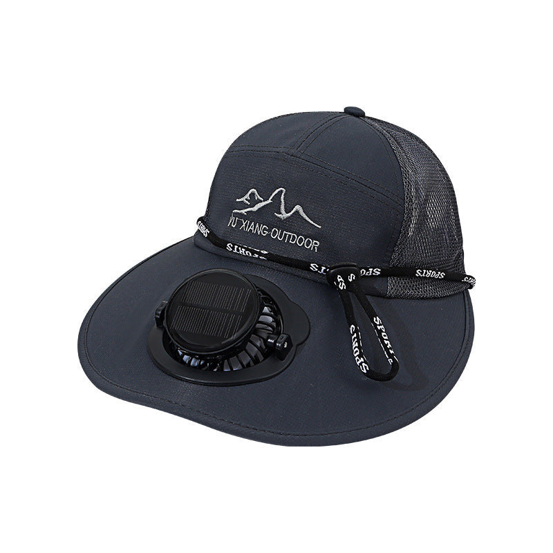 Stilig unisex solhatt med solvifte, ideell for både fritid og aktive utendørsdager.