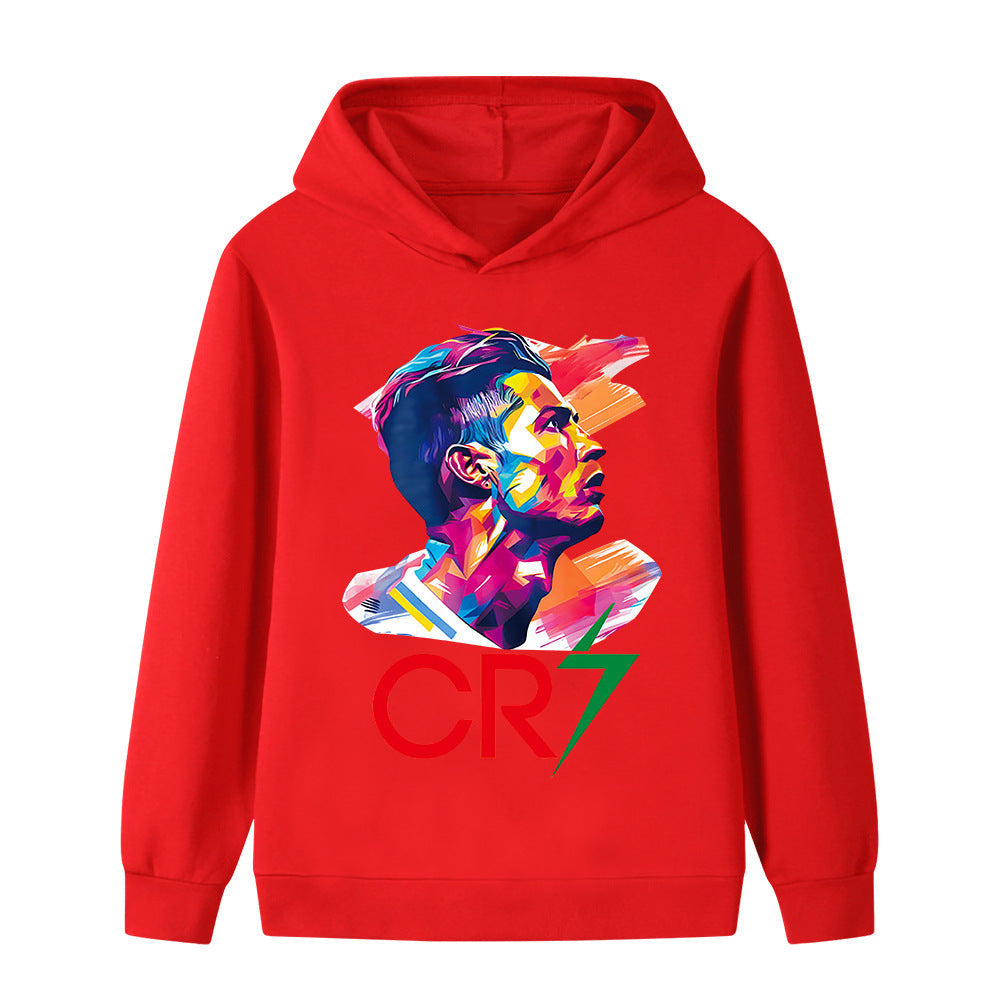 Komfortabel fotball hoodie for barn. Myk og varm hettegenser til fritidsbruk.