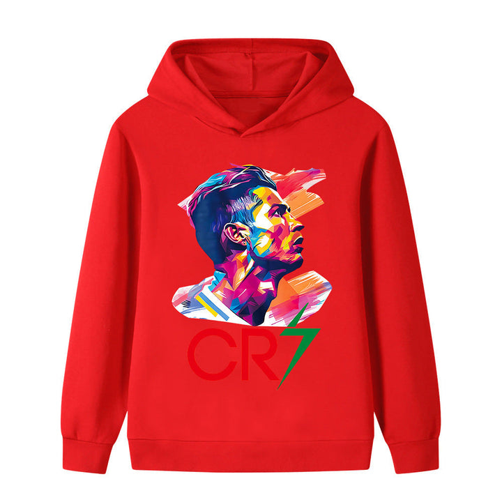 Komfortabel fotball hoodie for barn. Myk og varm hettegenser til fritidsbruk.