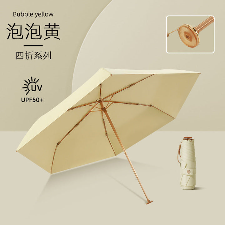 Solid dameparaply med UV-beskyttelse (UPF50) og vindmotstand; et must for sommer og reise.