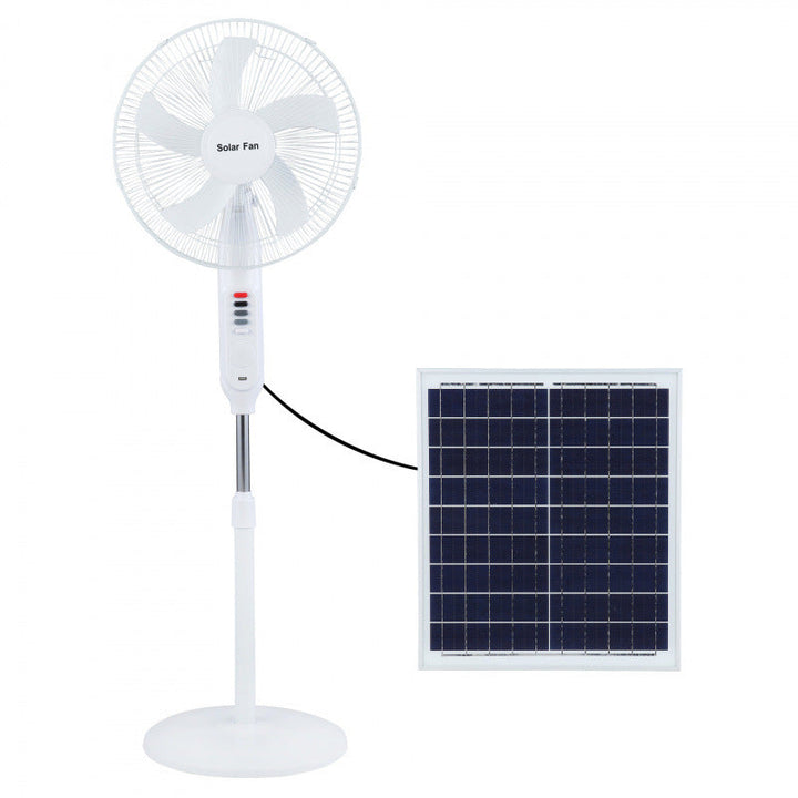 Unisex solardrevet vifte for utendørs bruk. Gir frisk luft og kjøling til camping, hage eller piknik om sommeren.