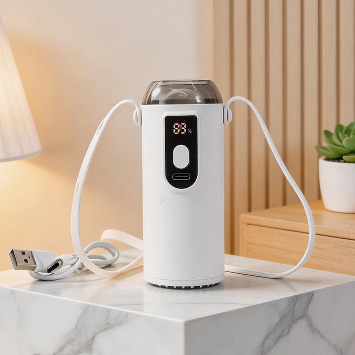 Liten bærbar luftfukter for å opprettholde optimal fuktighet i luften. USB-drevet, perfekt for tørre rom.
