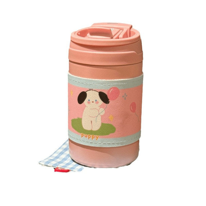 Sjarmerende kaninmotiv på isolert termokopp (500ml). Dame kaffekopp for stil og funksjon.