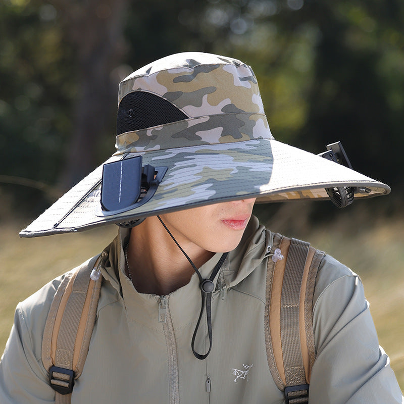 Unisex bredbremmet solhatt med UV-beskyttelse. Pustende mesh for tur, fiske, hagearbeid.