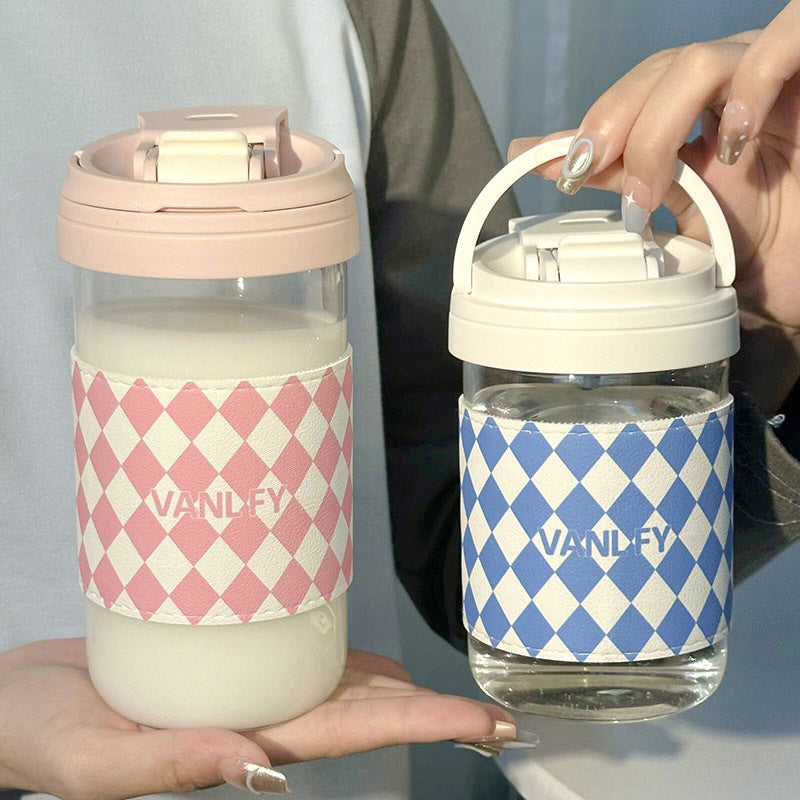 Rosa isolert drikkeflaske 500ml, perfekt for kaffe/te på farten. Lekkasjesikker unisex termokopp.